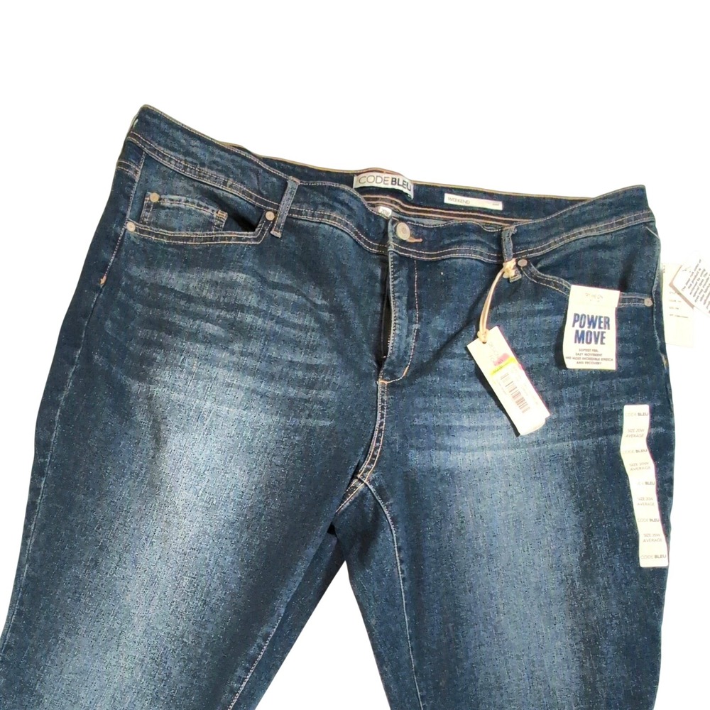 Code Bleu Weekend Tapered Leg Jeans Womens 20W Power Move High Stretch NWT $64